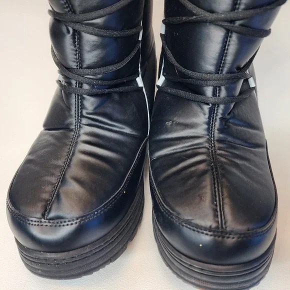 Womens Size 10 Khombu Alpine Puffer Fur Lined Snow Boots Black - Picture 4 of 9
